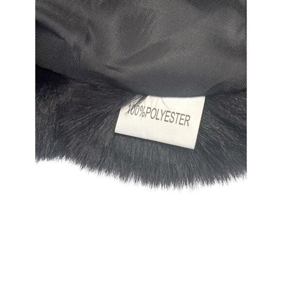 Caracilia Black Faux Fur Wrap Shawl  | Old Hollywood Glam | Winter Wedding & For - Picture 6 of 7